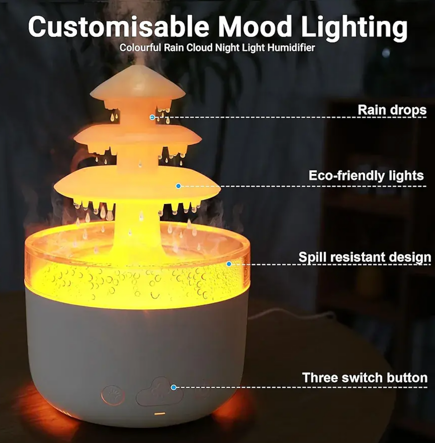MistoAir™New Cloud Rain Air Humidifier Essential Oil Aromatherapy Diffuser